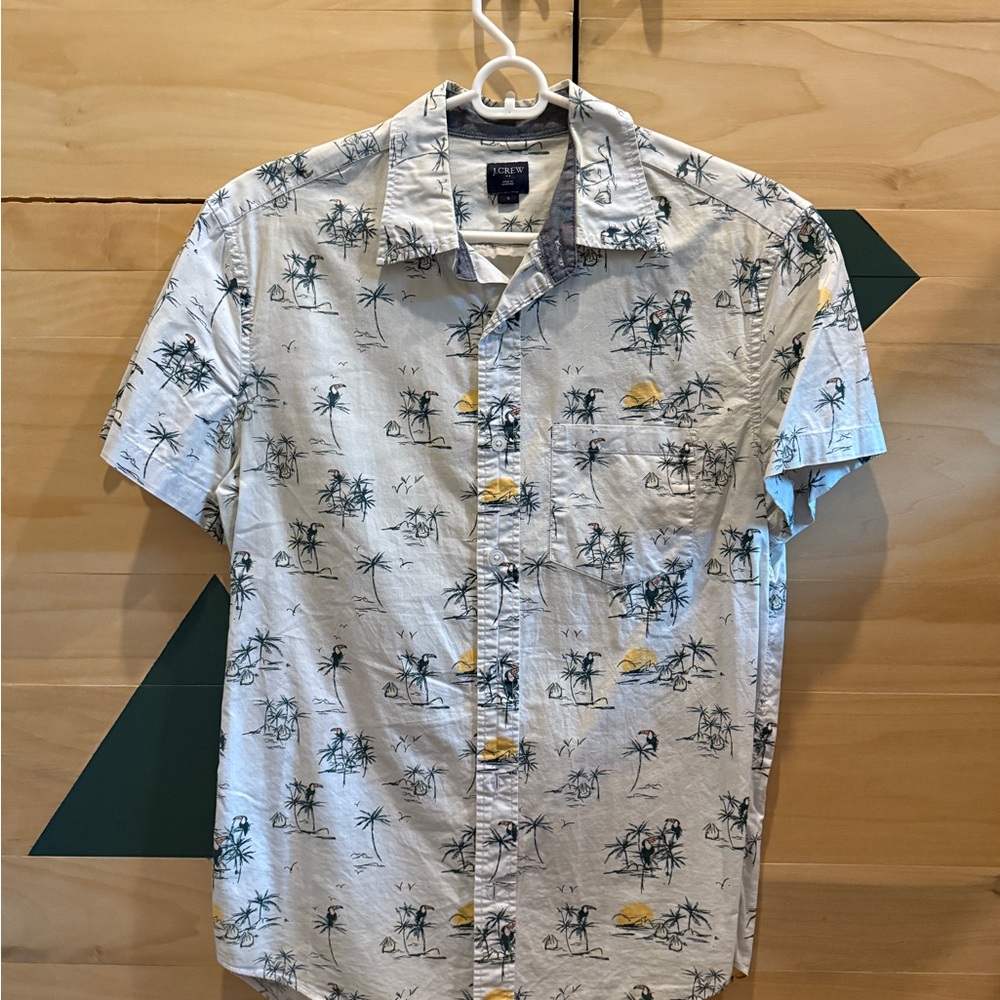 Jcrew Tropical Print light blue Shirt